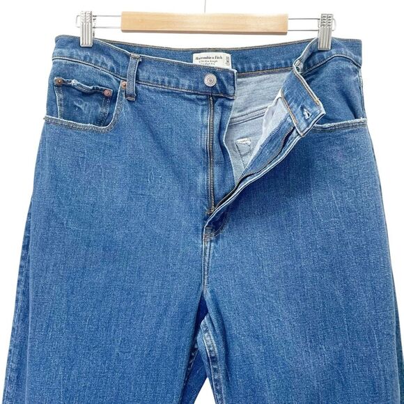 Abercrombie & Fitch The 90s Straight Ultra High Rise Size 33 | 16 Medium Wash - Picture 5 of 10